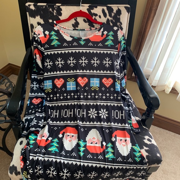 LADIES SANTA 🎅 “HOHOHO” PRINT DRESS NWOT L… - Picture 1 of 16